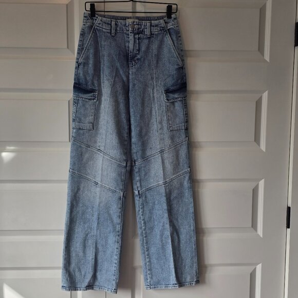 NWOT: L'Agence  Brooklyn High Waist Wide Leg Cargo Jeans Sz 25 - Picture 9 of 12